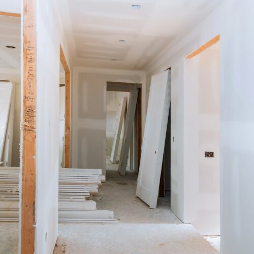 Under construction, remodeling installing material new home for repairs in apartment remodeling